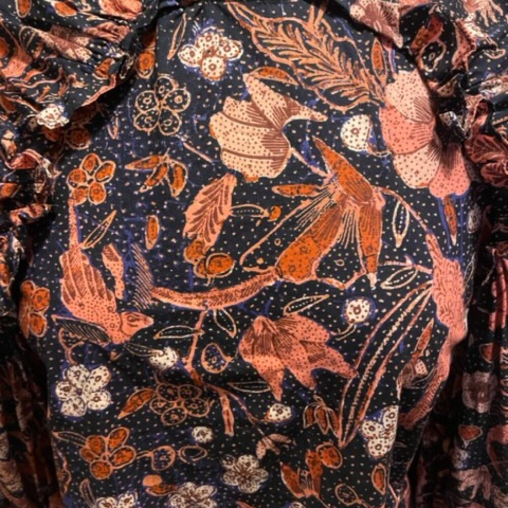 Ulla Johnson Crew Neck Statement Sleeve Blouse In… - image 4